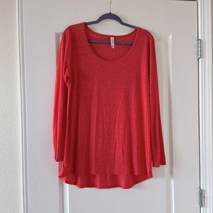 NWOT! Beautiful Lularoe Lynnae long sleeved shirt in orange color!